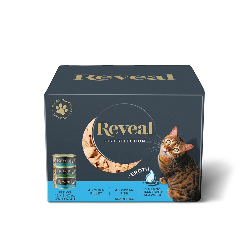 Reveal Limited Ingredient All Life Stage Wet Cat Food Grain Free 2.47 Oz. 12 Count Variety Pack