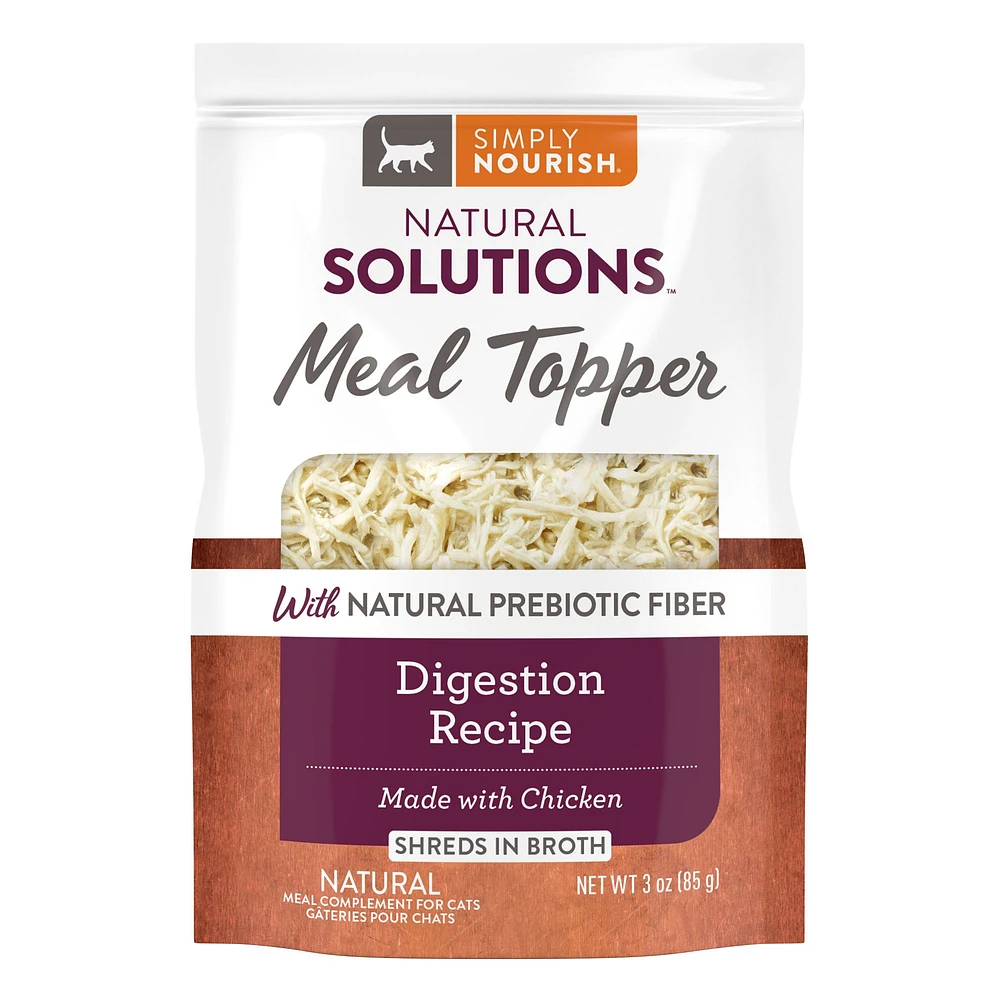 Simply Nourish Natural Solutions Digestion Recipe Shreds in Broth Cat Meal Topper 3oz