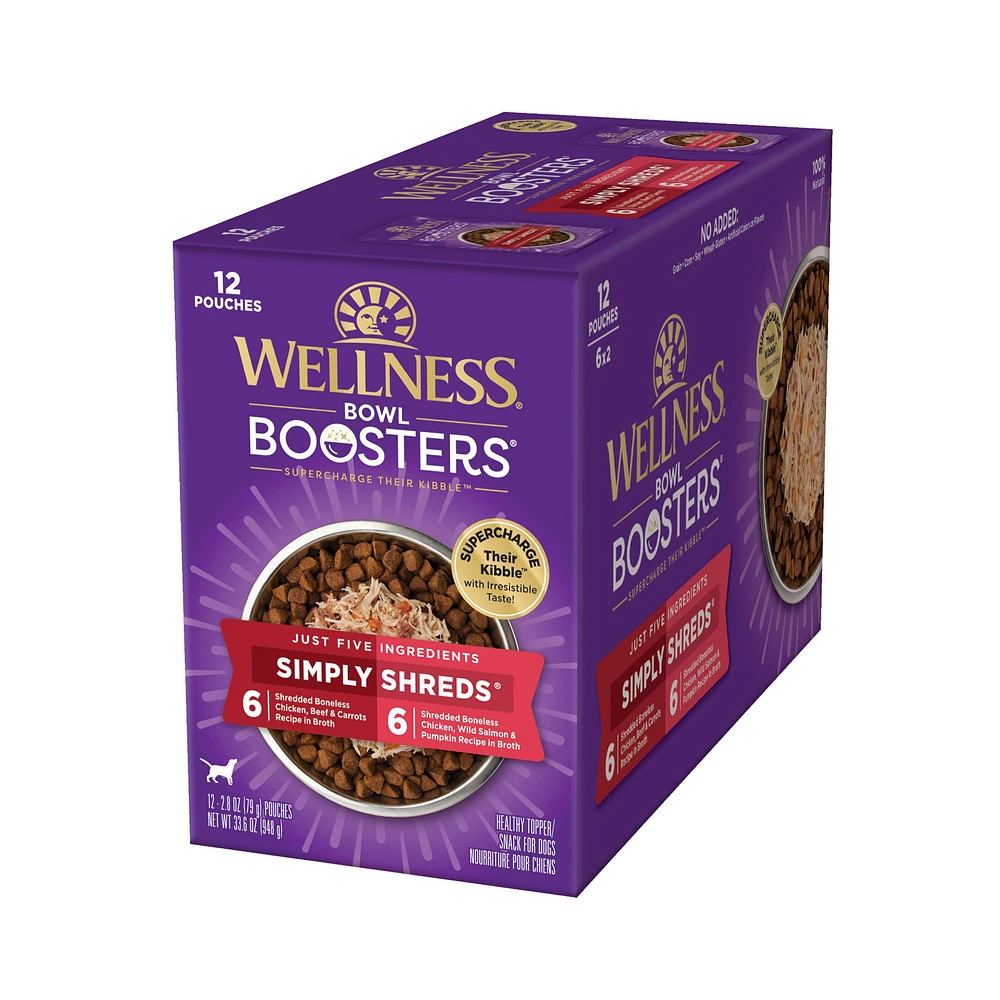 Wellness Bowl Boosters Simply Shreds Wet Adult Dog Food Toppers