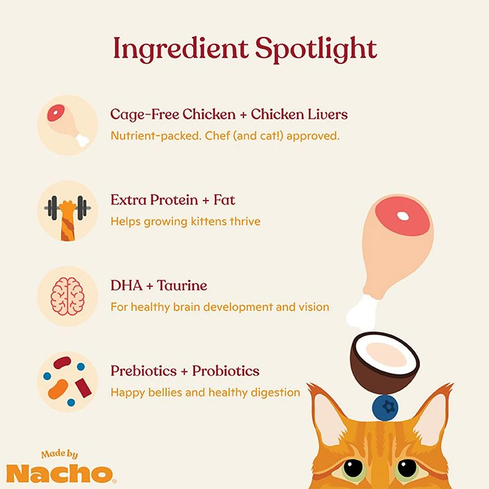 Made by Nacho Kitten Cat Food Natural High Protein Chicken