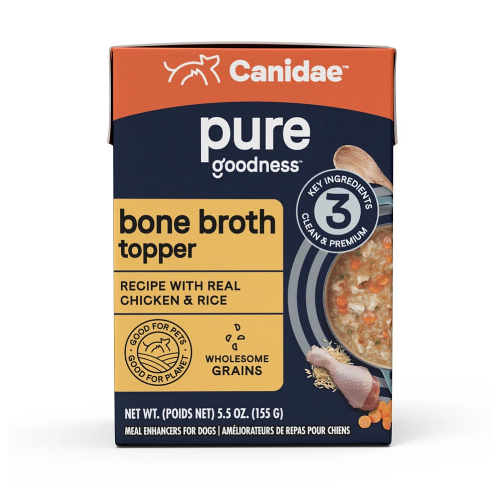 Canidae Pure Bone Broth All Life Stage Dog Food Toppers 5.5 Oz