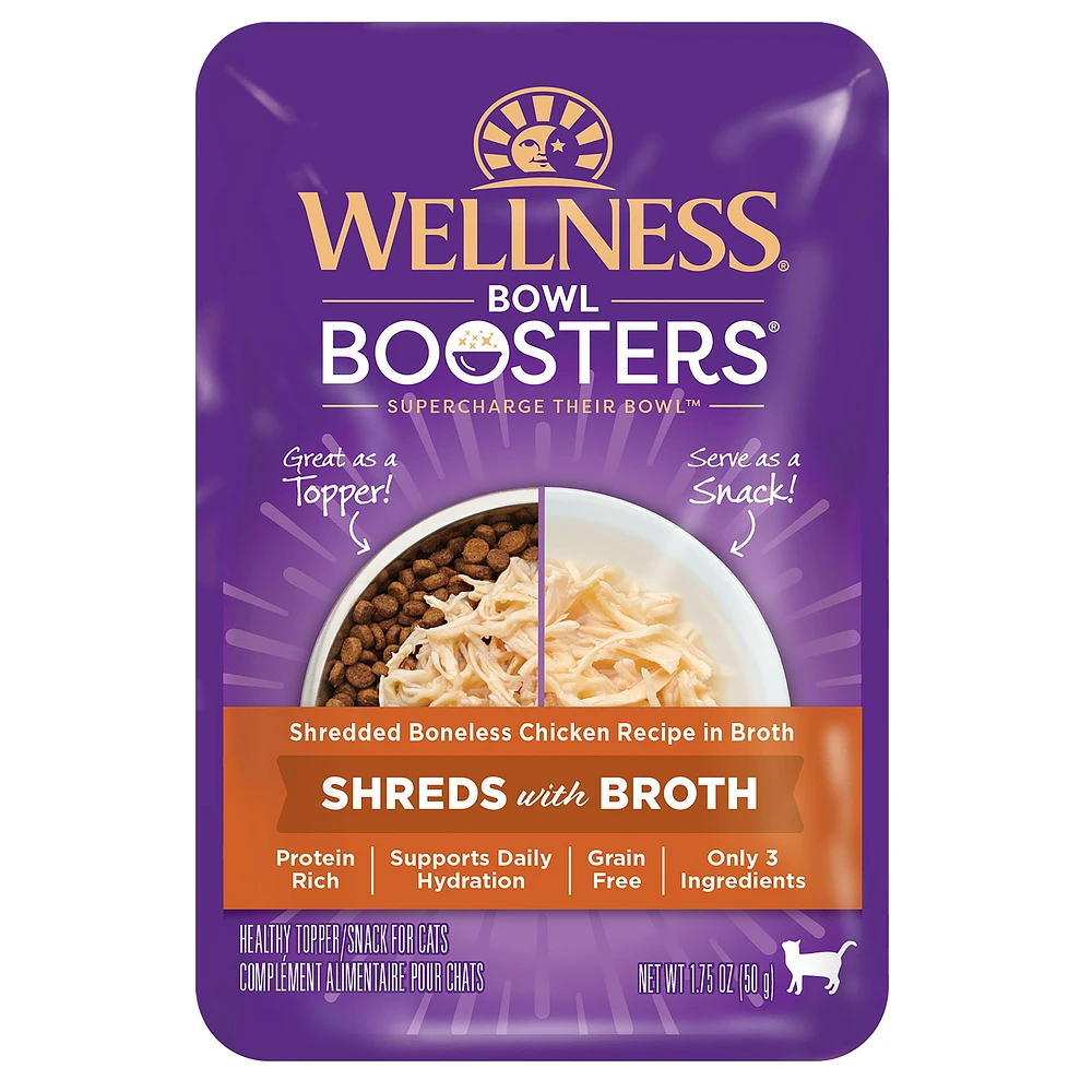 Wellness Bowl Boosters Shreds with Broth Cat Food Topper High