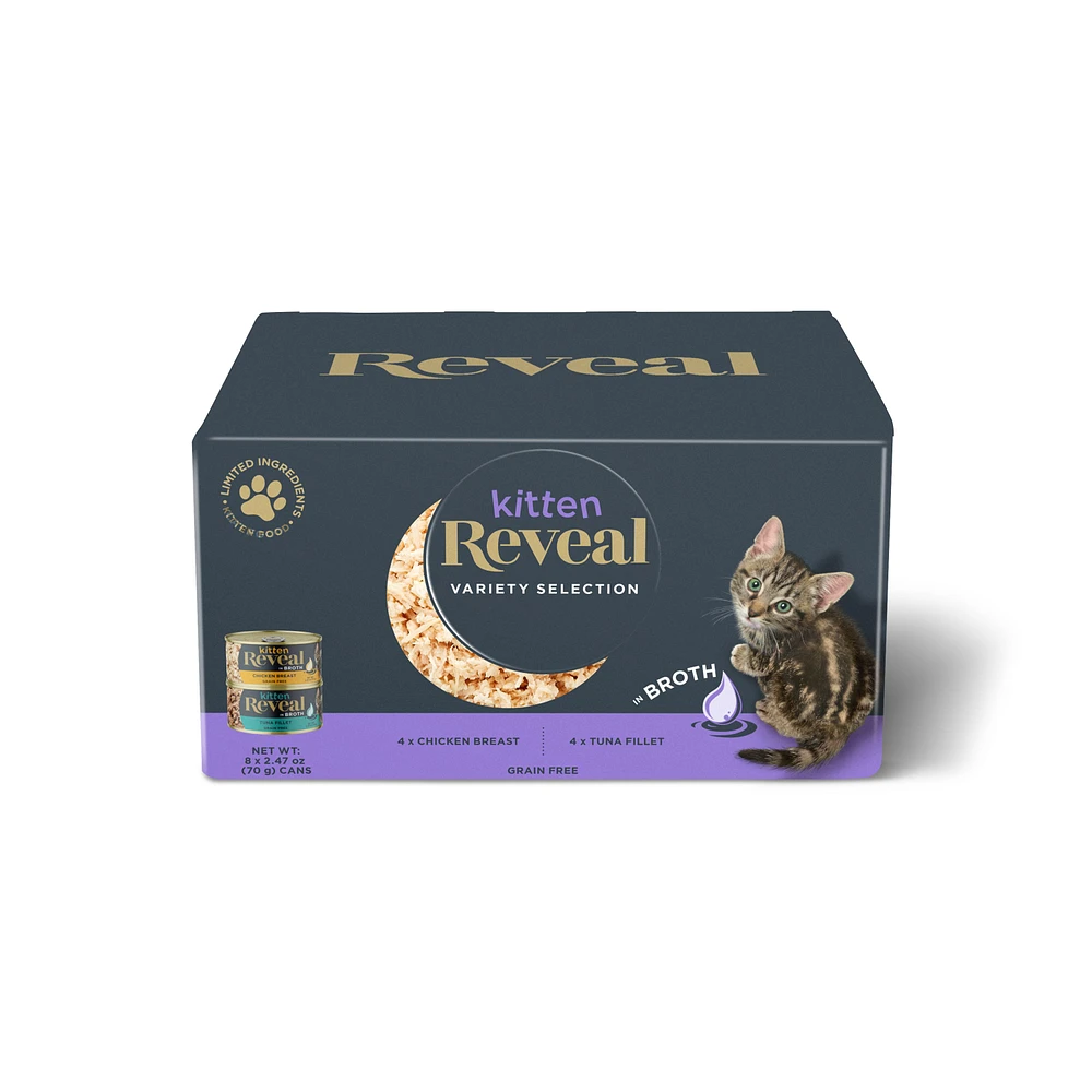 Reveal Kitten Wet Cat Food Natural Limited Ingredient Grain Free Variety Pack 8ct