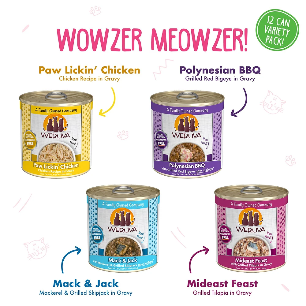 Weruva Classics Wowzer Meowzer Wet Cat Food Variety Pack 12ct