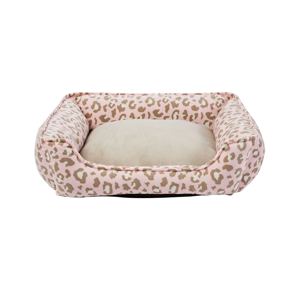 Top Paw Value Bed Blush Leopard Cuddler Dog Bed The Market Place