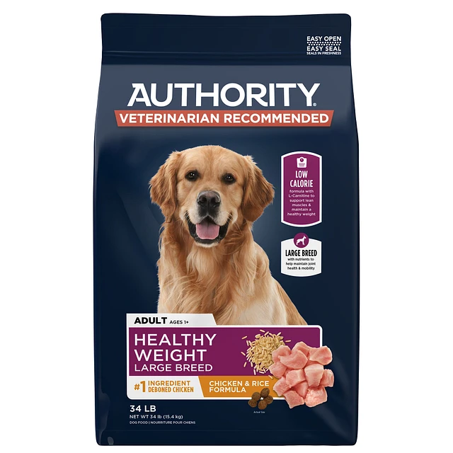 Authority Healthy Weight Chicken Rice Large Breed 34 LB The