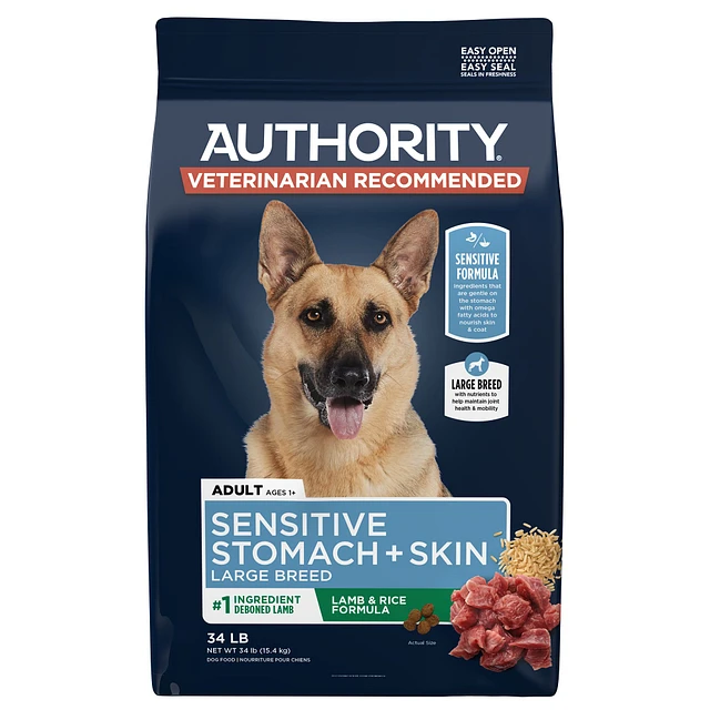 Authority Sensitive Stomach Skin Large Breed Adult Dog Dry Food