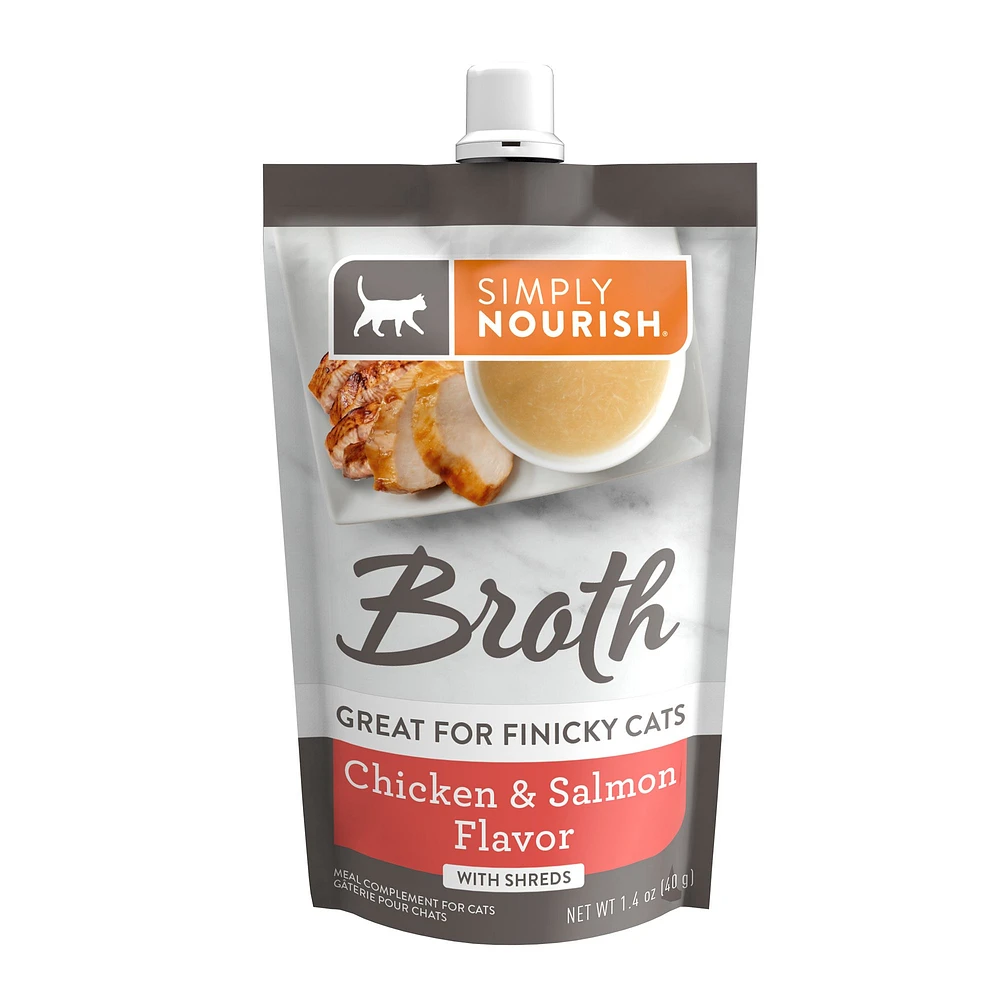 Simply Nourish Natural Cat Food Topper Broth with Shreds 1.4 oz