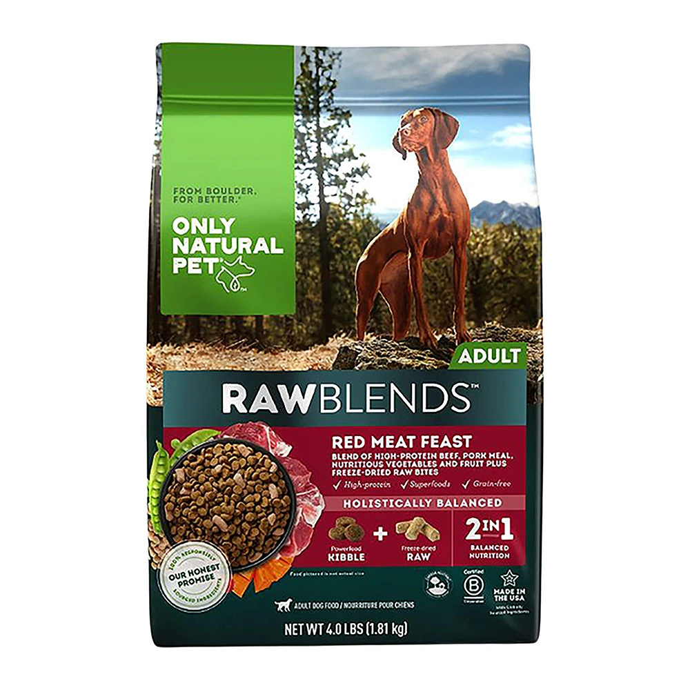 Only Natural Pet RawBlends Adult Dog Food Grain Free With Raw