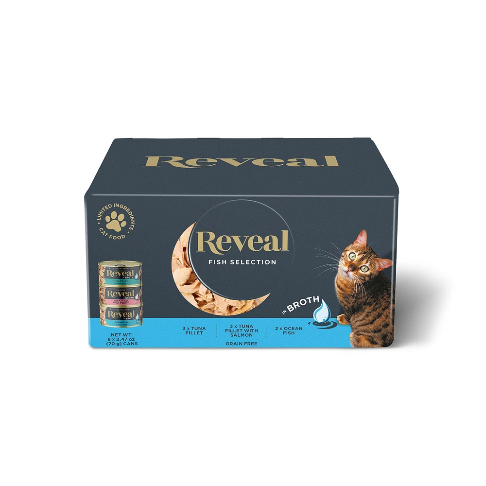 Reveal Fish Selection Adult Wet Cat Food Grain Free In Broth 8