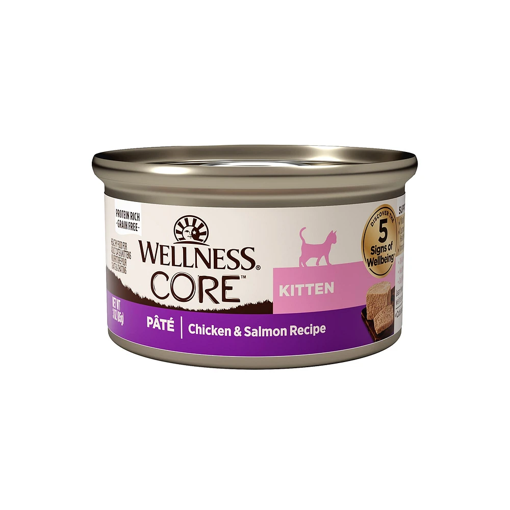 Wellness Core Kitten Wet Cat Food Grain Free Pate 3 Oz The