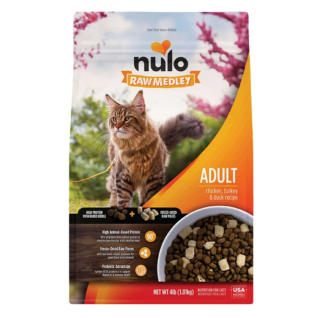 Nulo Raw Medley Adult Cat Food Grain Free Kibble Freeze Dried