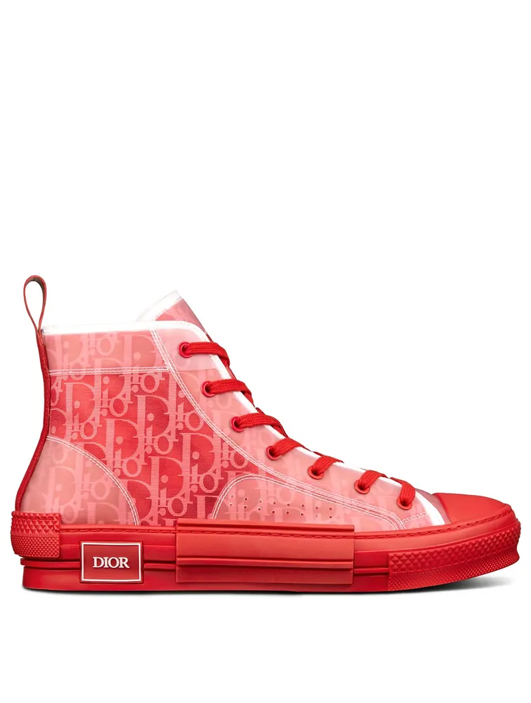 DIOR B23 Canvas High-Top Sneakers In Dior Oblique Print | Square One