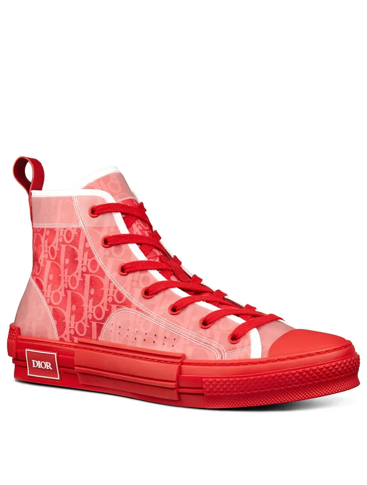 DIOR B23 Canvas High-Top Sneakers In Dior Oblique Print | Square One