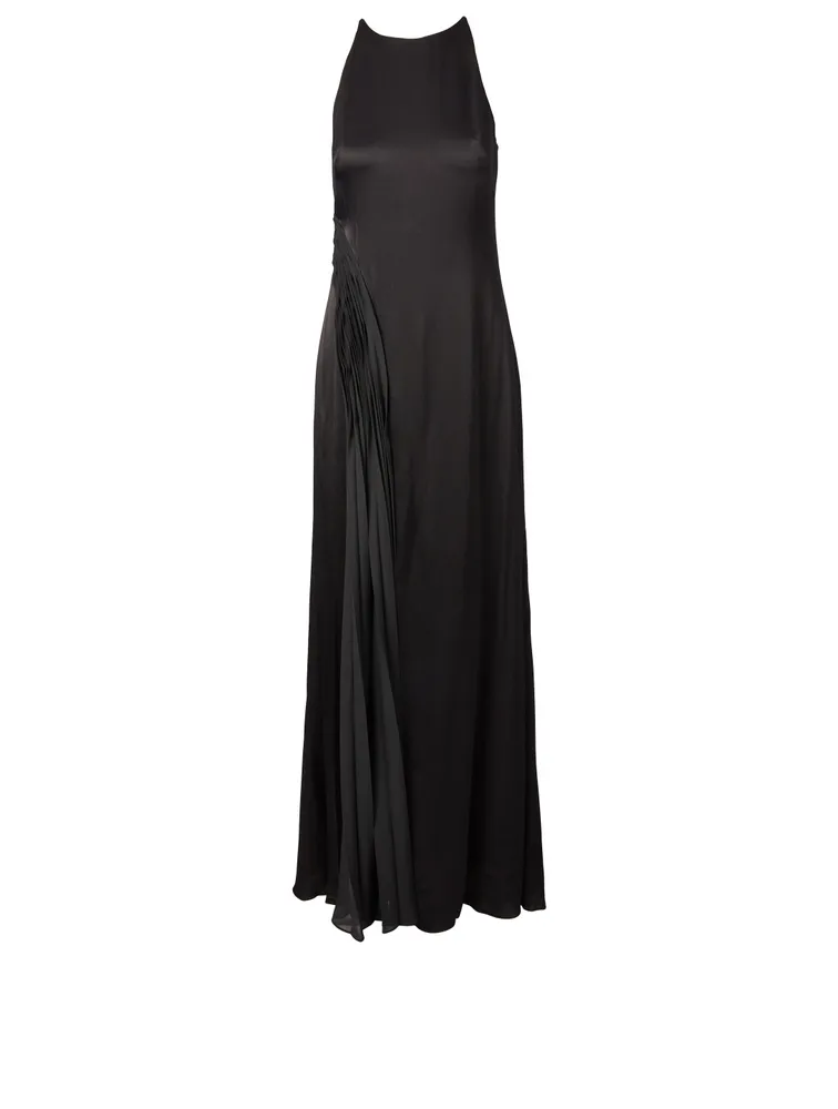 AMUR Erica Satin Halter Gown | Square One