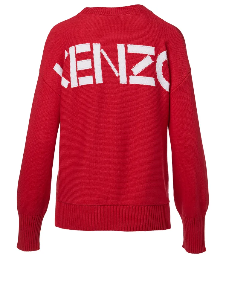 KENZO Cotton-Blend Sweater With Back Logo | Square One