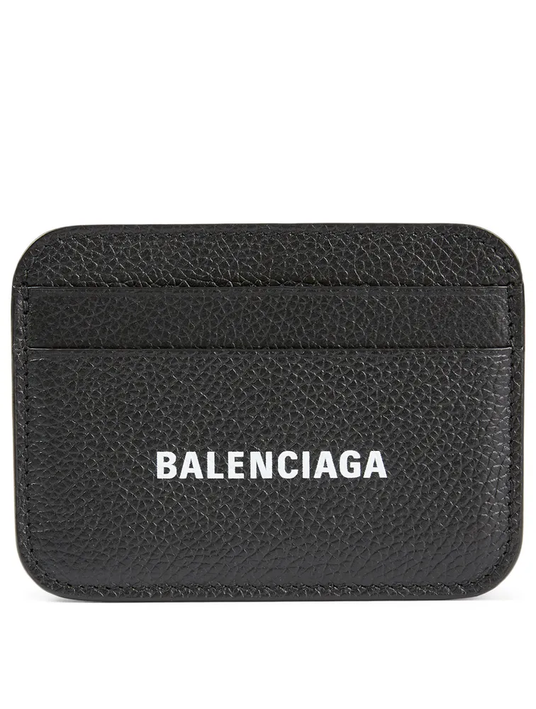 BALENCIAGA Cash Card Holder 594309 1CBK3 バレンシアガ キャッシュカードホルダー カードケース 総柄ロゴ レザー ブラック【230621】【-A】【me04】