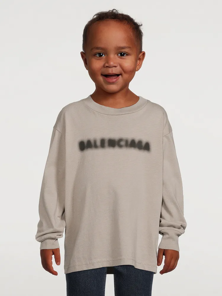 BALENCIAGA Kids Blurry Long-Sleeve T-Shirt | Square One