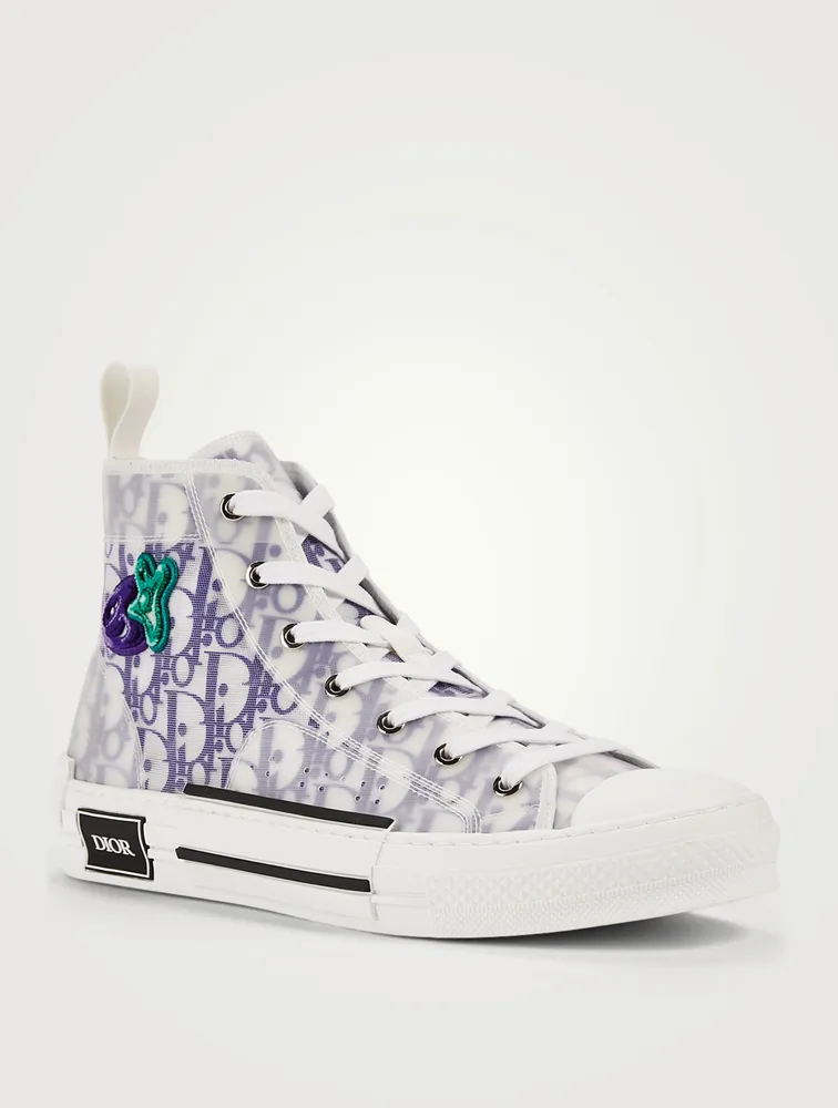 DIOR B23 Dior Oblique Canvas High-Top Sneakers With Kenny Scharf