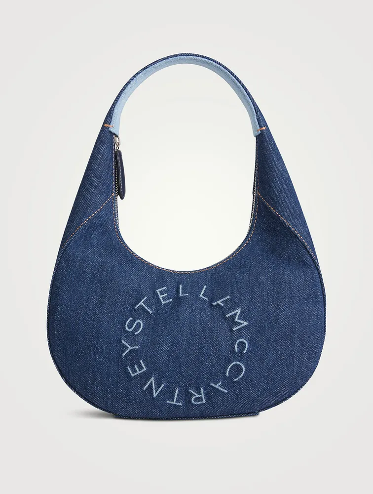 STELLA MCCARTNEY Small Stella Logo Denim Shoulder Bag | Square One