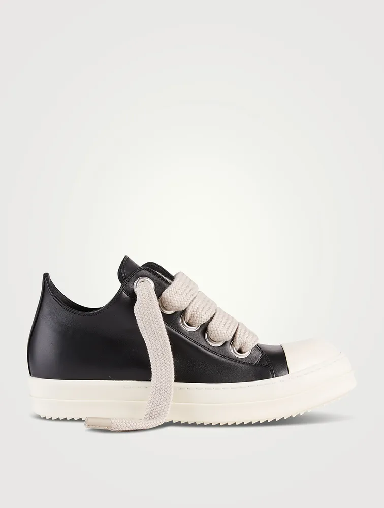 RICK OWENS Fogachine Leather Sneakers With Jumbo Laces | Yorkdale Mall