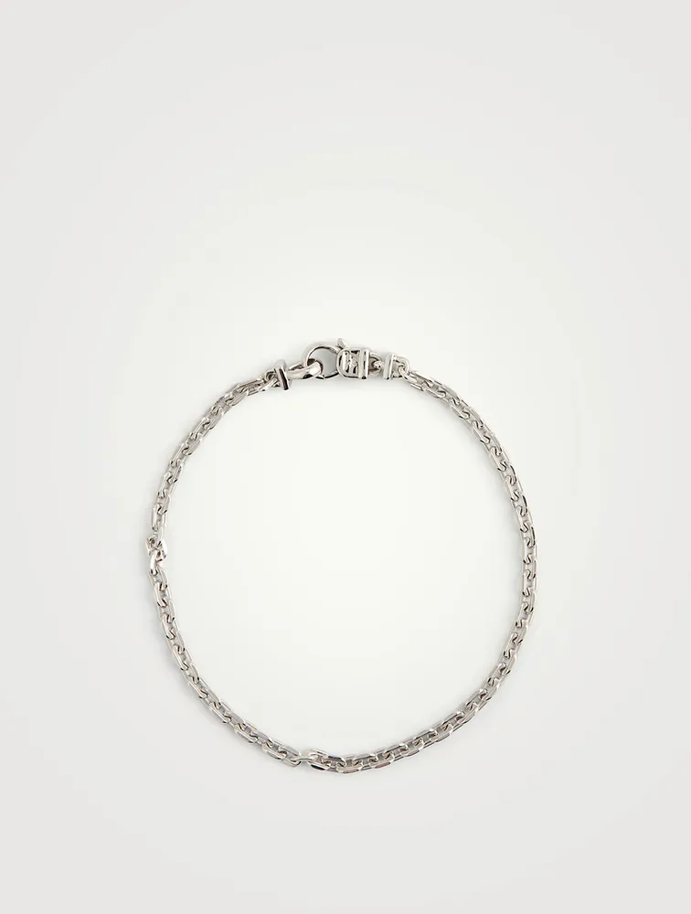 TOM WOOD Anker Rhodium-Plated Sterling Silver Chain Bracelet