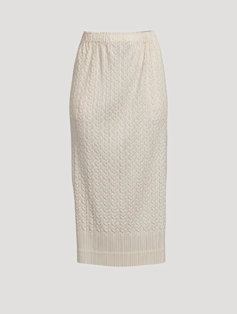 PLEATS PLEASE ISSEY MIYAKE + Cable-Stitch Midi Skirt | Yorkdale Mall