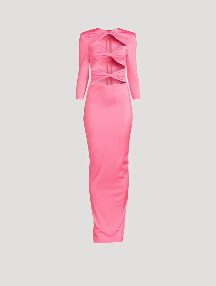 BRONX AND BANCO Daphne CutOut Satin Maxi Dress Yorkdale Mall