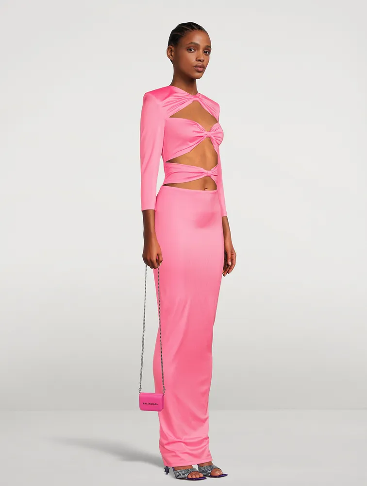 BRONX AND BANCO Daphne CutOut Satin Maxi Dress Yorkdale Mall