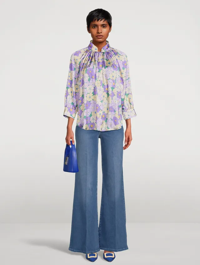 ZIMMERMANN Laurel Frill Blouse In Floral Print | Yorkdale Mall