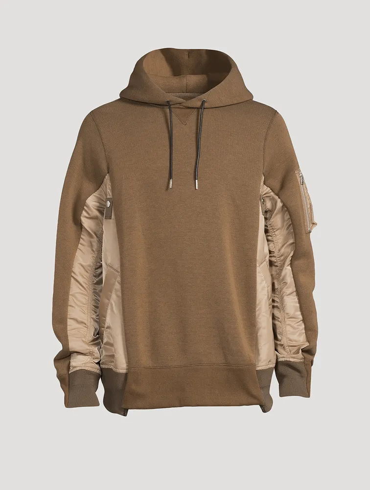 SACAI Sponge Sweat x Nylon Twill Hoodie | Square One