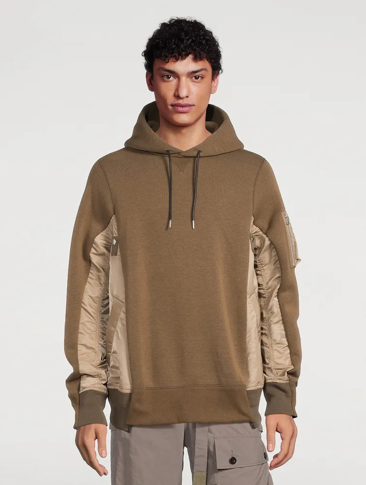 SACAI Sponge Sweat x Nylon Twill Hoodie | Square One