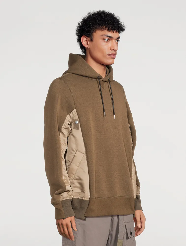 SACAI Sponge Sweat x Nylon Twill Hoodie | Yorkdale Mall