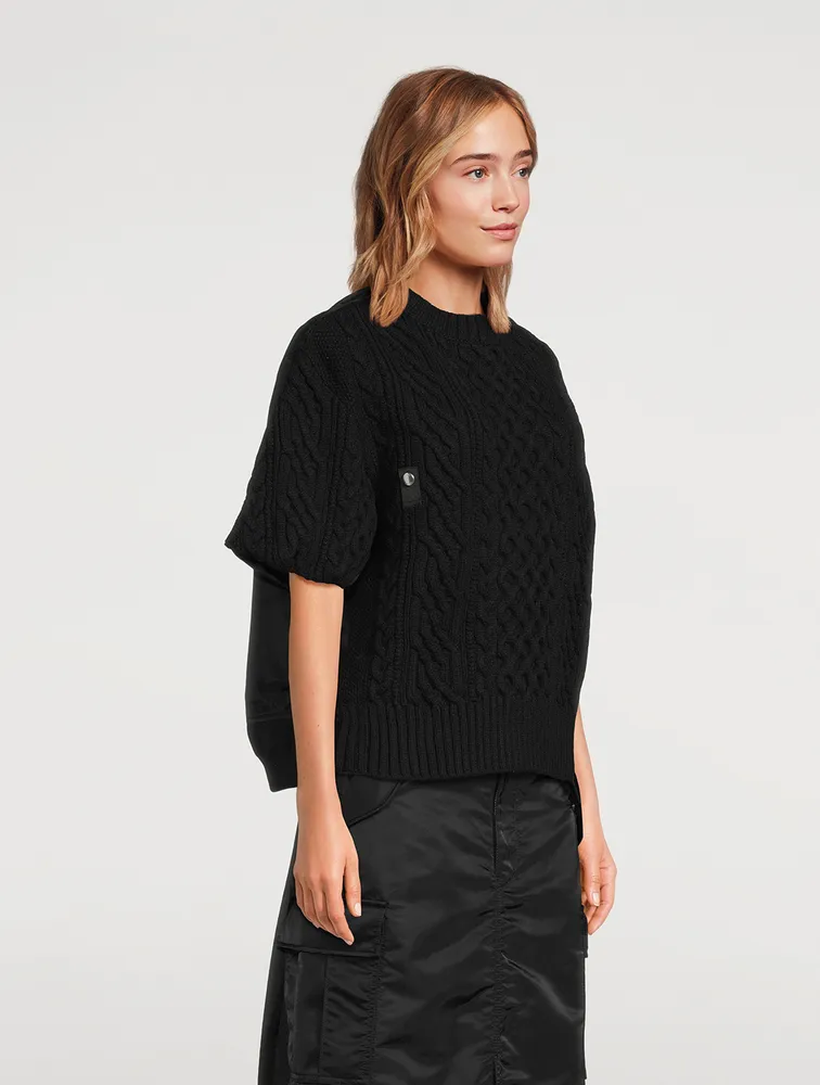 SACAI Nylon Twill Knit Sweater | Yorkdale Mall