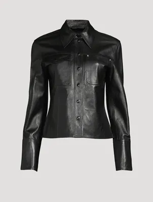 AMERI×Nハリ　FAKE LEATHER SHIRT JACKET Nハリ AMERI FAKE LEATHER SHIRT JACKET