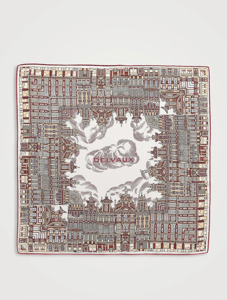 【DELVAUX直営店】Scarf 55 The Grand Place DELVAUX Scarf 55 The Grand Place Silk Twill | Square One