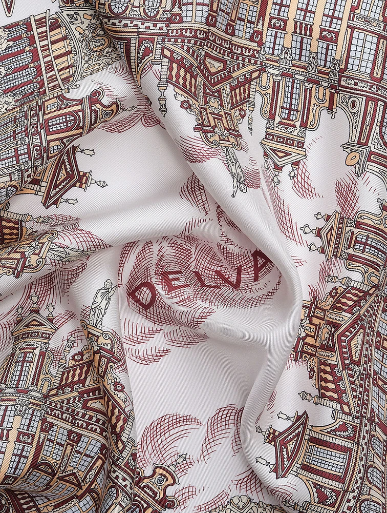 【DELVAUX直営店】Scarf 55 The Grand Place DELVAUX Scarf 55 The Grand Place Silk Twill | Square One