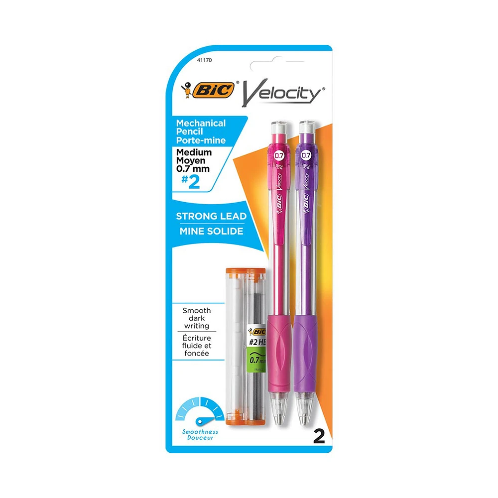 BIC® Velocity Original Mechanical Pencil, Medium Point (0.7mm), 2 Count ...