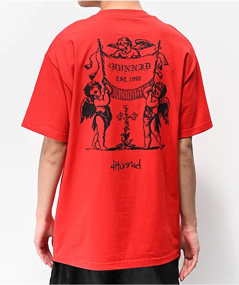 4Hunnid Angels Red T-Shirt | Pueblo Mall