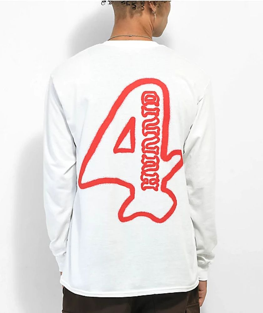 4Hunnid Fourever Hollow 4 White Long Sleeve T-Shirt | Mall of America®