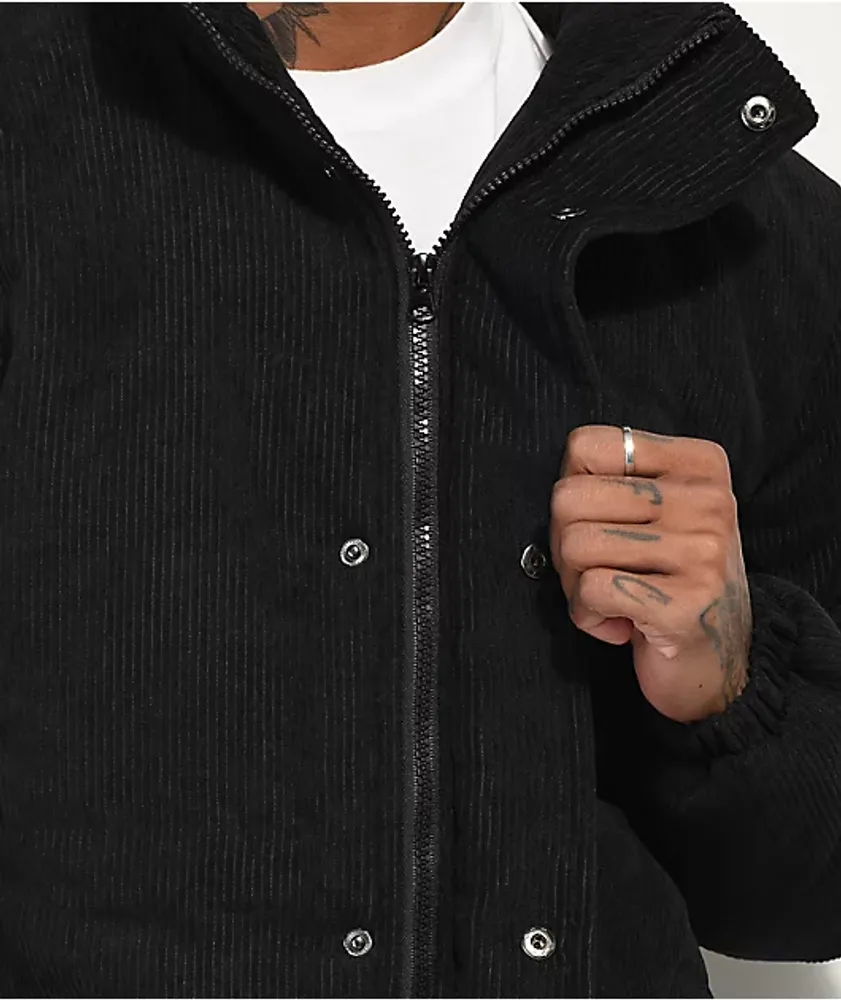 Black store corduroy puffer