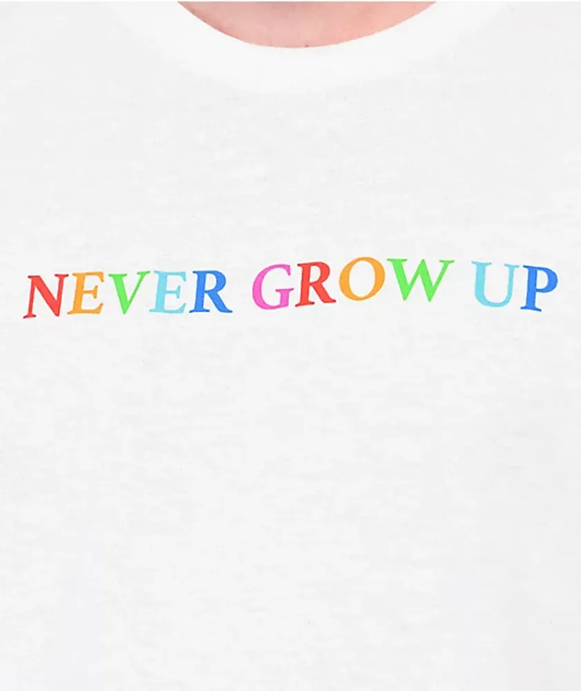 Benitez by Baylen Levine Never Grow Up White T-Shirt | Mall of America®