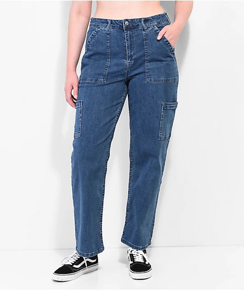 Broken Promises Y2K Medium Wash Denim Cargo Jeans | Mall of America®