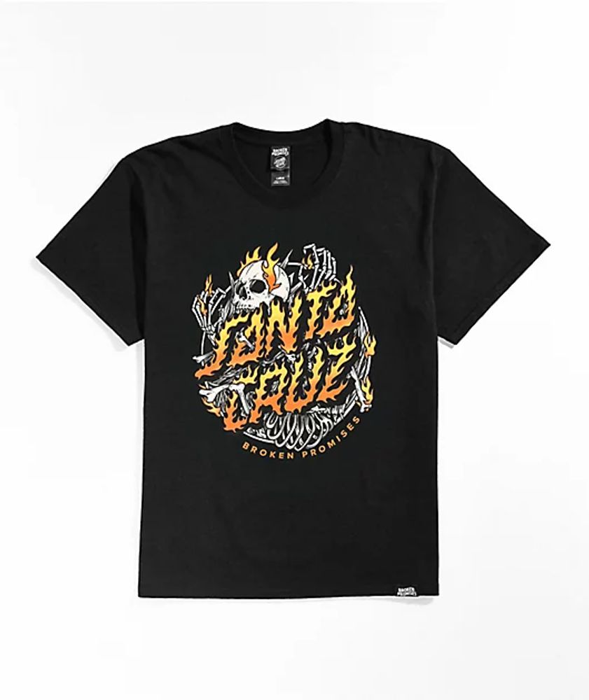 Broken Promises X Santa Cruz Boneyard Black T-shirt 