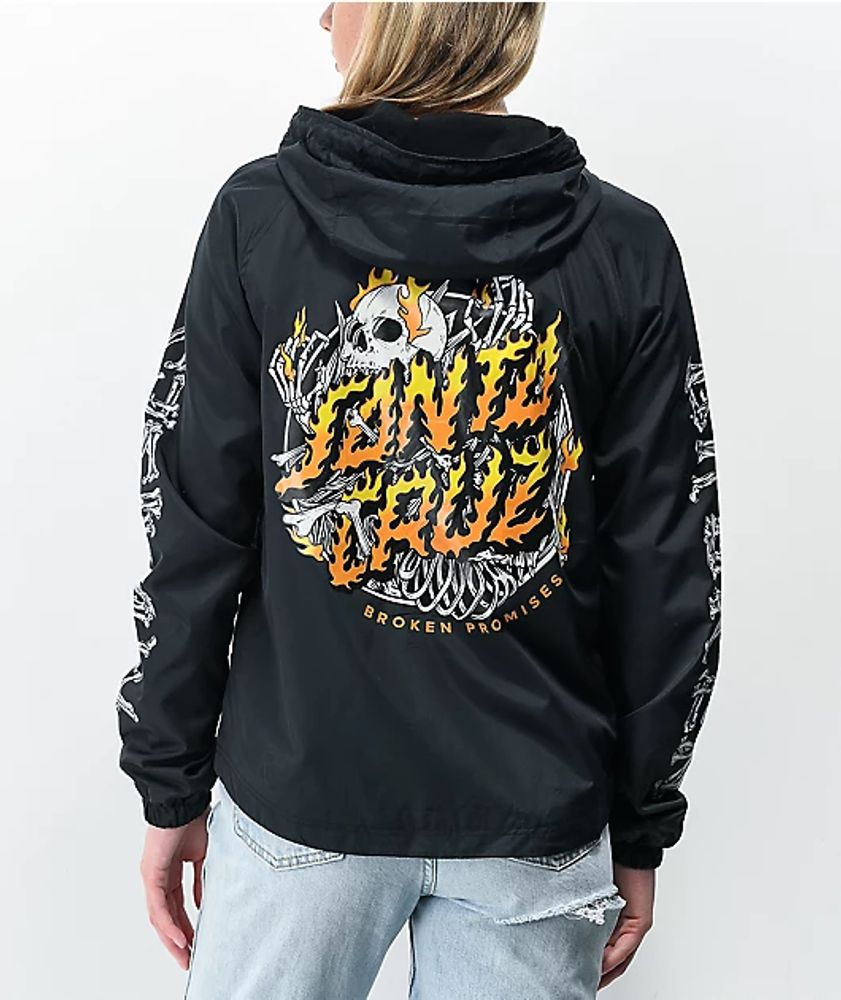 Broken Promises x Santa Cruz Boneyard Black Windbreaker Jacket