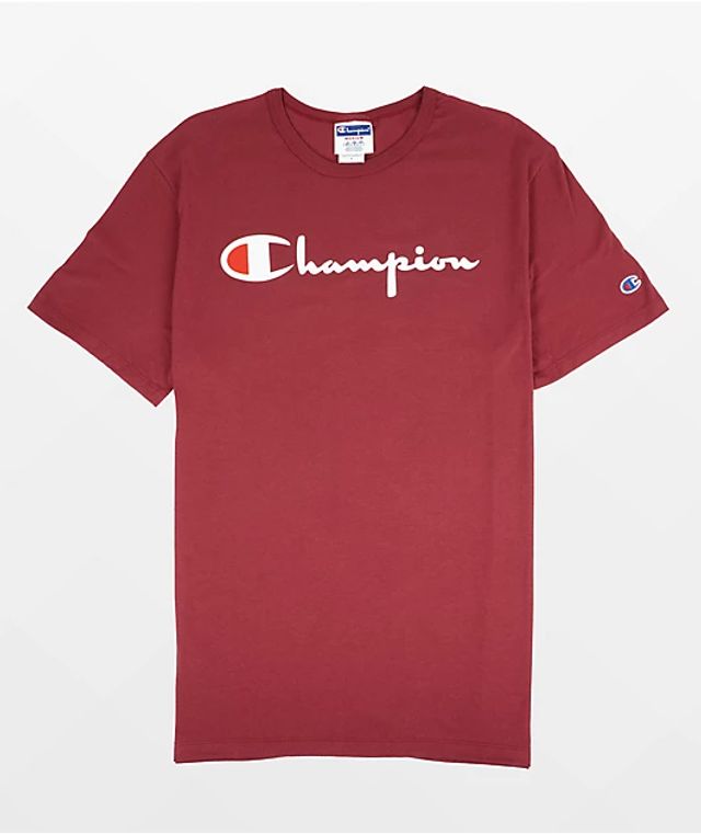 maroon champion t shirt