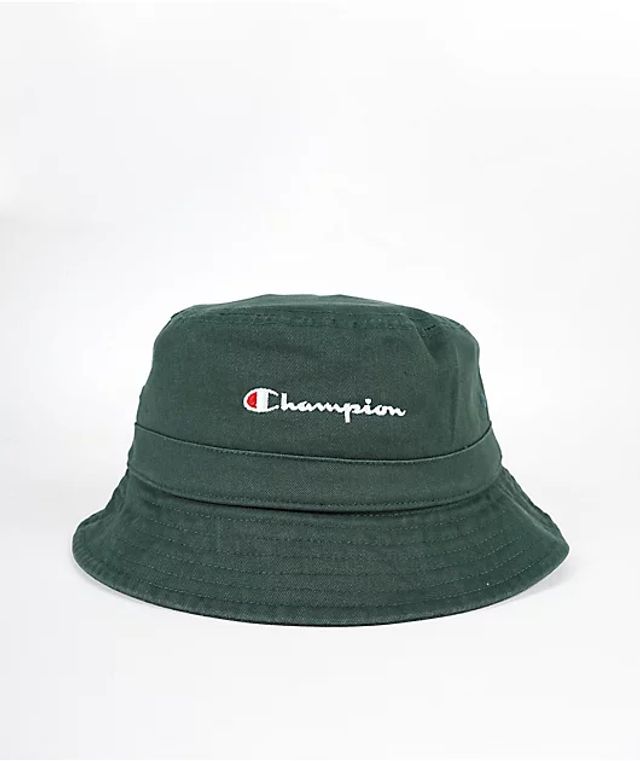 Champion Washed Dark Green Bucket Hat | Shop Midtown