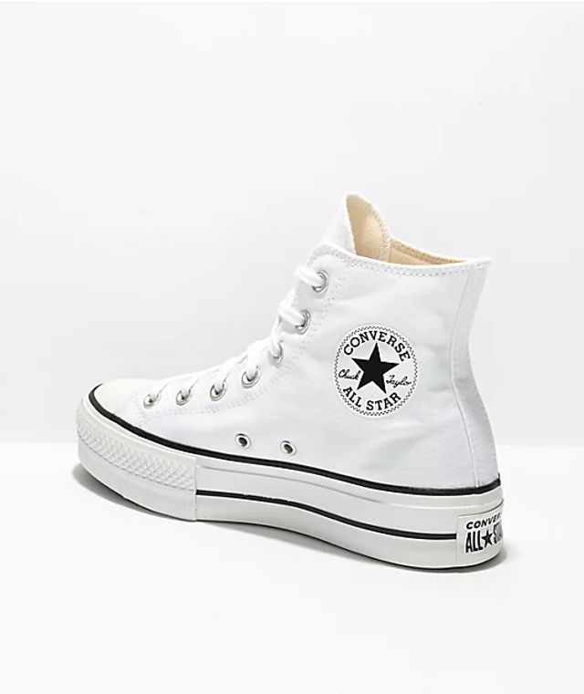 black and white high top converse size 5