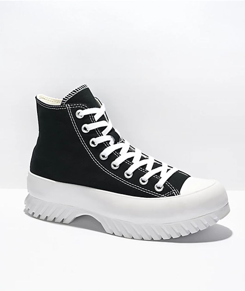Converse Chuck Taylor All Star Lugged 2.0 Black & White High Top Shoes ...