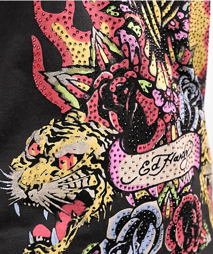 Ed Hardy Firebird Rhinestone Black T-Shirt | Mall of America®